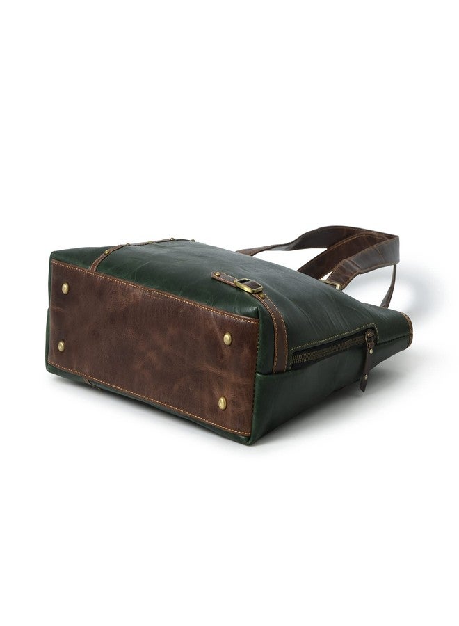 MaheTri Leather Shoulder Bag Tote for Women Purse Satchel Travel Bag shopping Carry Messenger Multipurpose Handbag, Buffalo Leather (Green) - Image 4